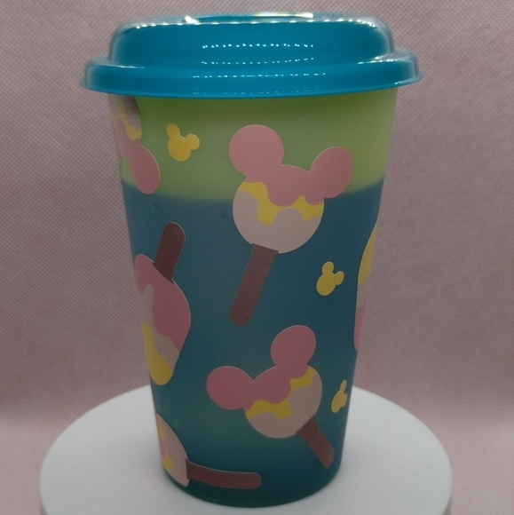 New Mickey popsicle Reusable Color-changing 12oz tumbler with top & straw. - Picture 8 of 8